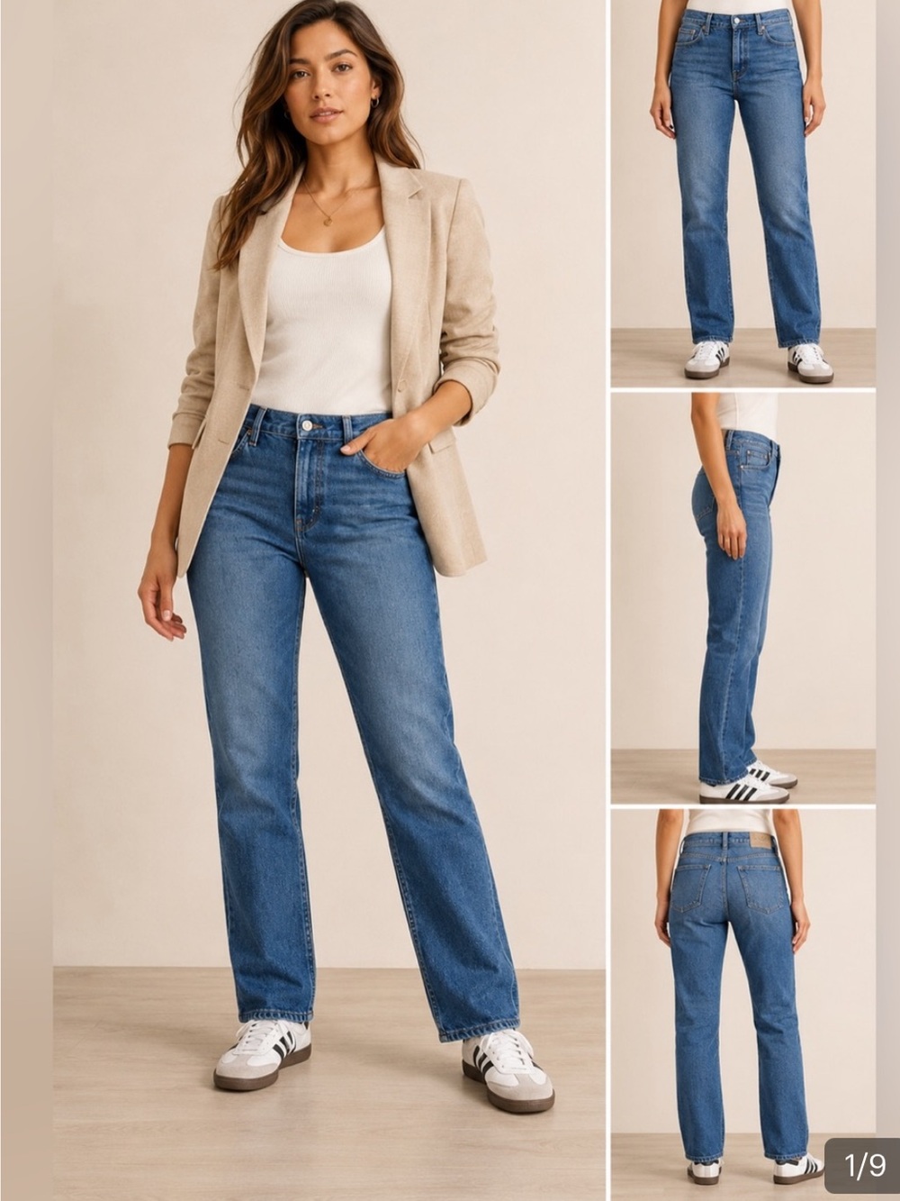 GAP Real Straight Denim Jeans in Medium Blue